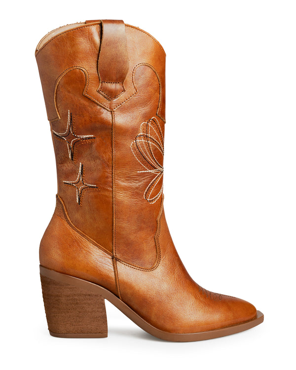 Bota Vaquer Miel Grabada 312