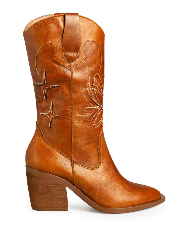 Bota Vaquer Miel Grabada 312