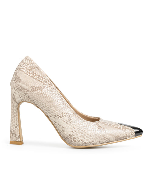 Zapatilla Beige Víbora Punta Metálica 520