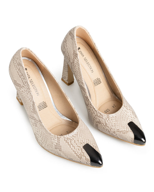 Zapatilla Beige Víbora Punta Metálica 520