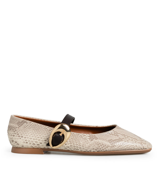 Balerina Beige Snake Broche Oro 715