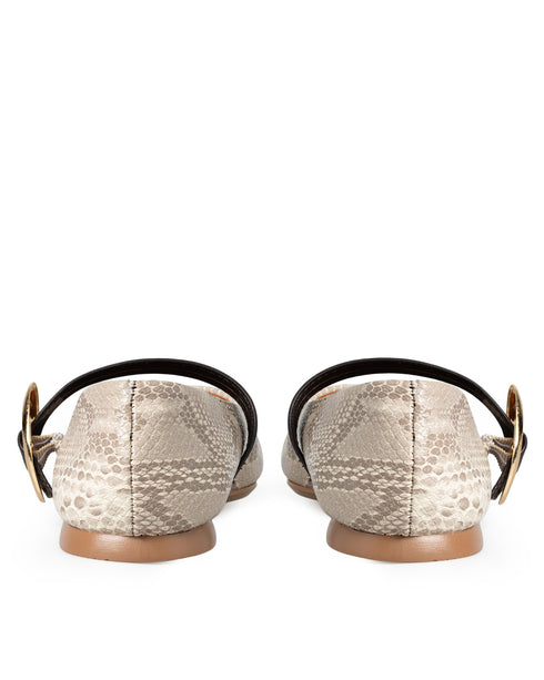 Balerina Beige Snake Broche Oro 715