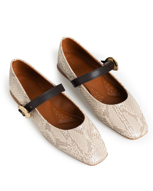 Balerina Beige Snake Broche Oro 715