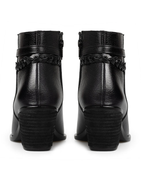 Botín Negro Herraje Tira Trenzada 822