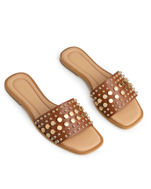 Sandalia Miel Estoperoles 888