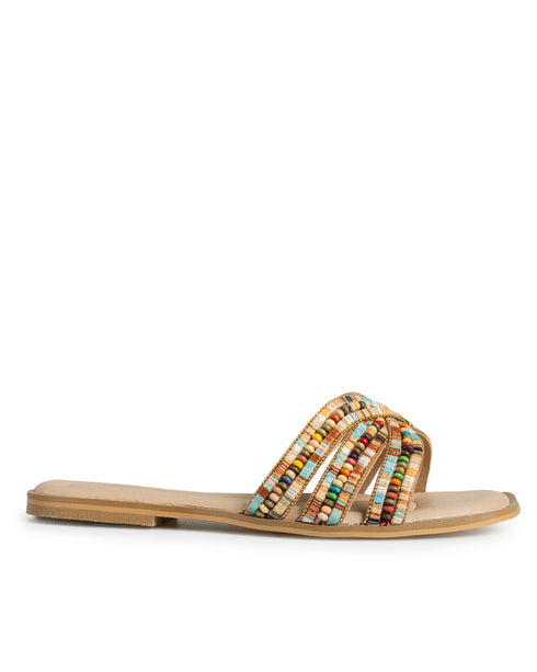 Sandalia Multicolor Mule Tiras Cruzadas 893