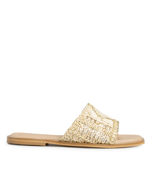 Sandalia Plana Yute Mule 897