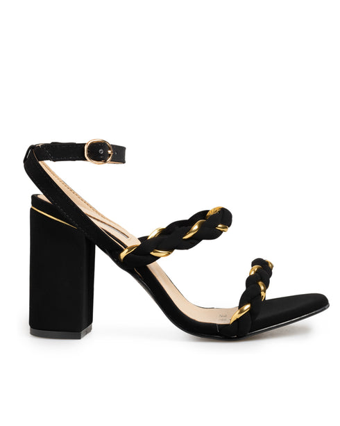 Sandalia Negra Tiras Trenzadas 979