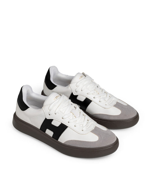 Tenis Blanco Básico Franjas Negras 1007