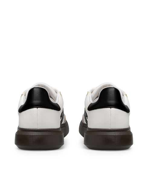 Tenis Blanco Básico Franjas Negras 1007