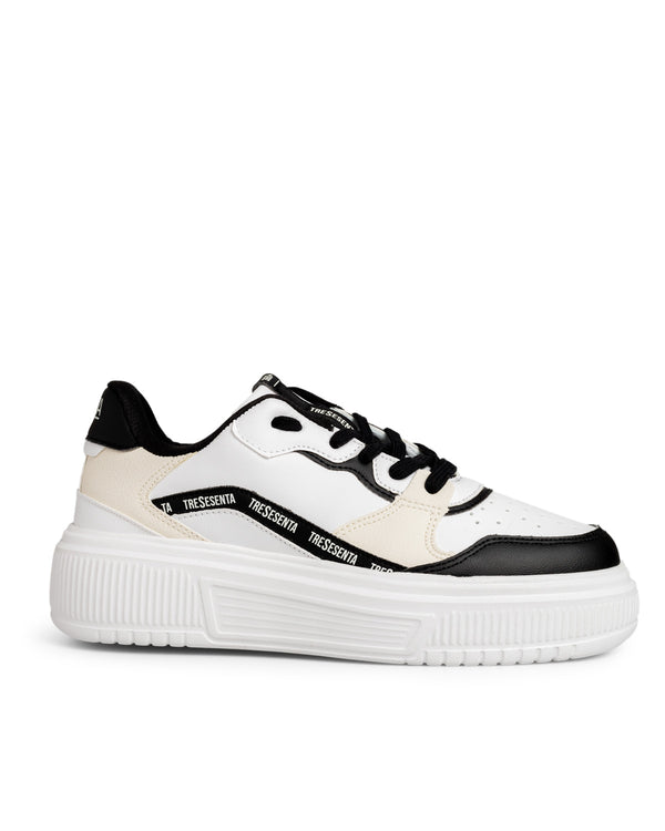 Tenis Blanco Chunky Franja Negra 1216