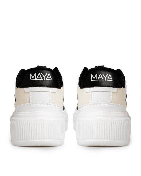 Tenis Blanco Chunky Franja Negra 1216