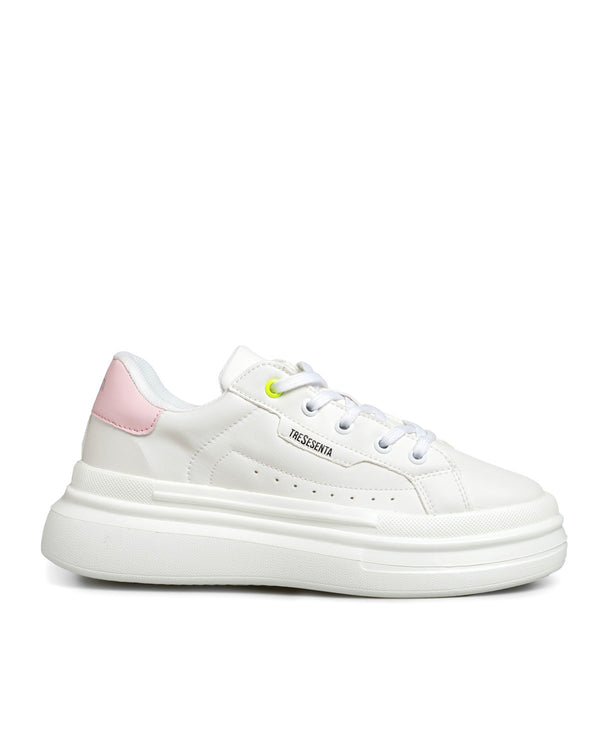 Tenis Chunky Blanco Talón Rosa 1259