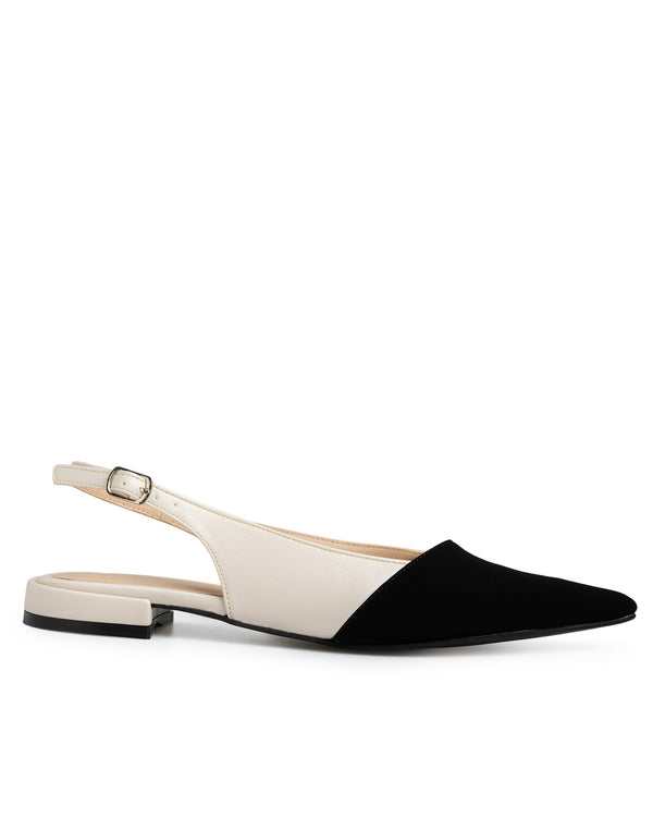 Balerina Slingback Latte Punta Negra 1300