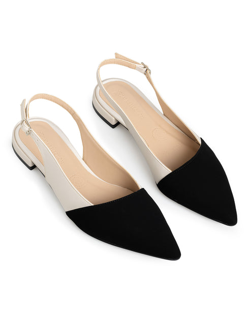 Balerina Slingback Latte Punta Negra 1300