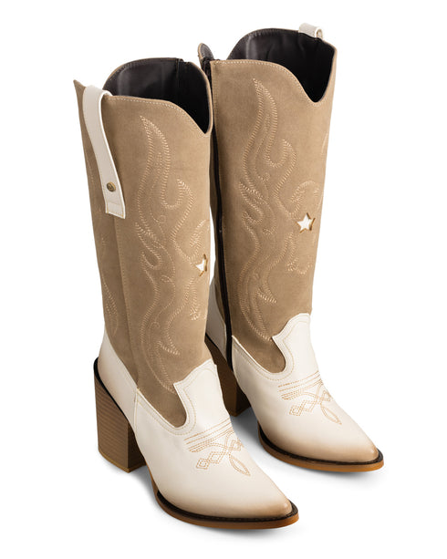 Bota Vaquera Western Latte Tubo Camel 1647