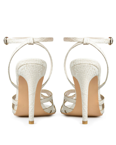 Sandalia Tacón Latte Tiras Cruzadas 1809