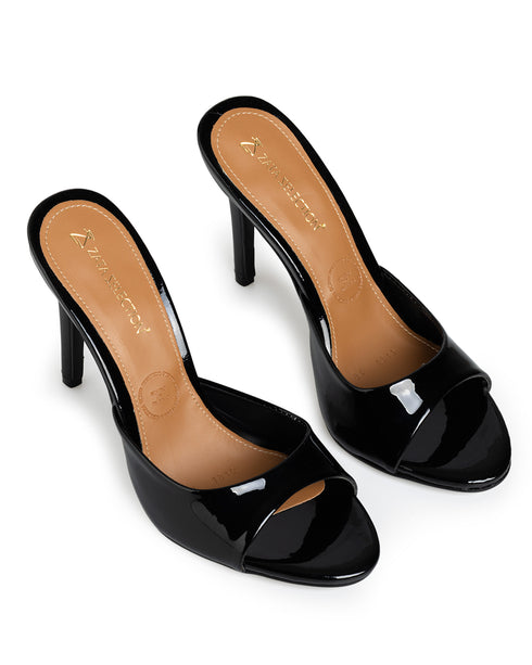 Sandalia Tacón Mule Negra 1810