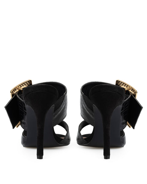Sandalia Negra Croc Hebilla 1817