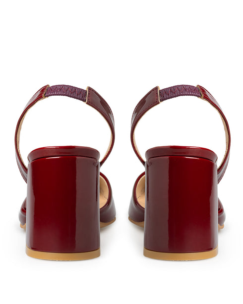 Zapatilla Vino Tacón Ancho 2010