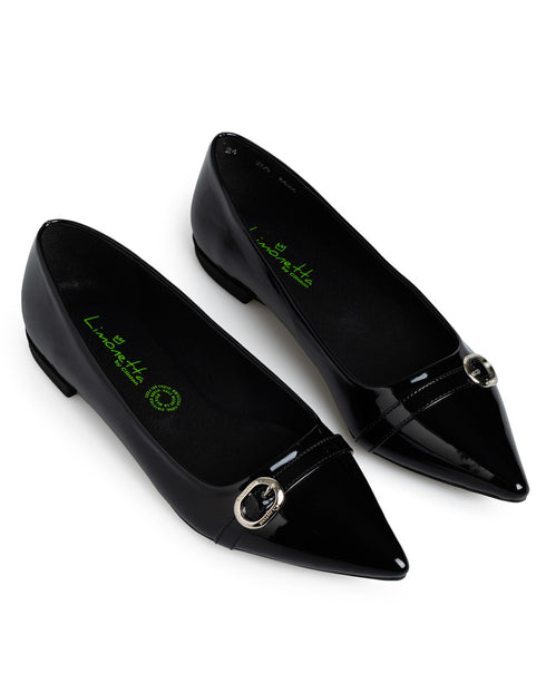 Balerina Negra Picuda Hebilla 205L