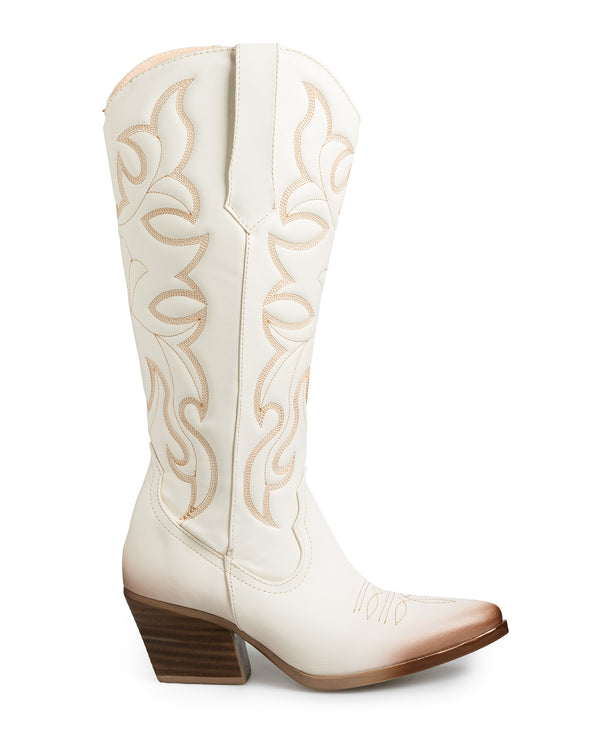 Bota Vaquera Latte Bordados 2082