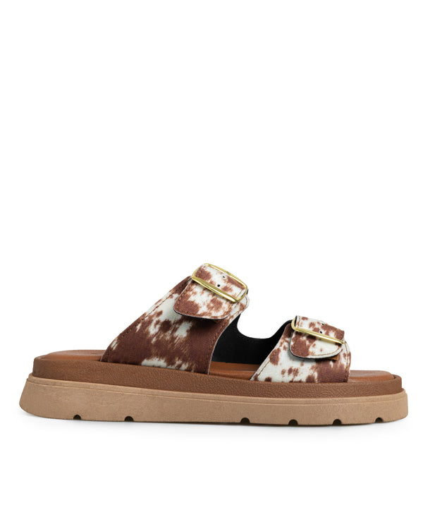 Sandalia Chuncky Vaca Manchas Café 2100