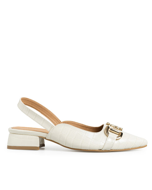 Zapatilla Latte Croc Herraje Slingback H2504