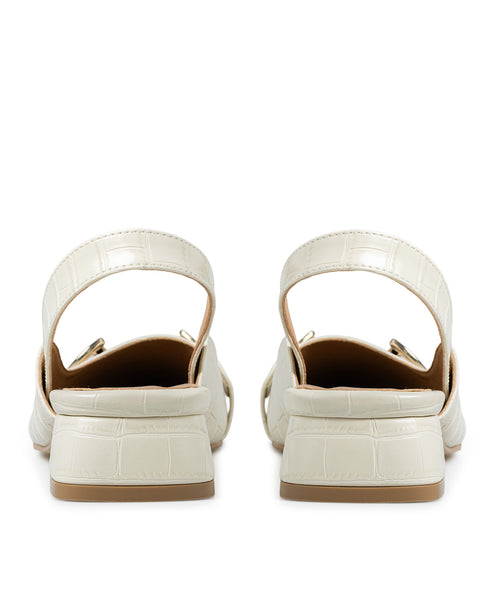 Zapatilla Latte Croc Herraje Slingback H2504