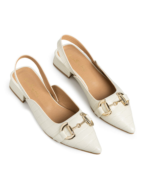 Zapatilla Latte Croc Herraje Slingback H2504