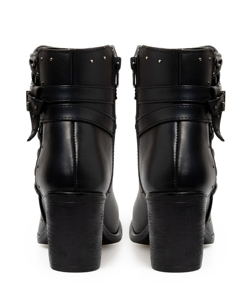 Botín Tipo Vaquero Negro Hebilla 3012