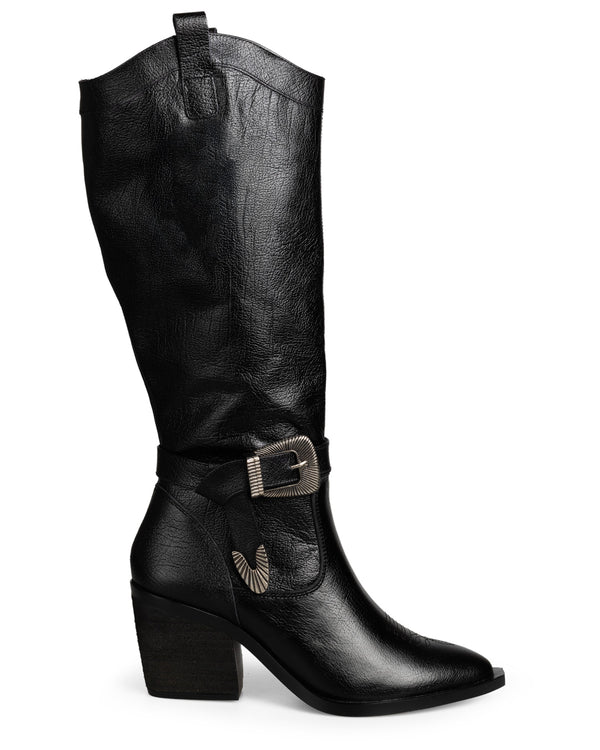 Bota Negra Con Hebilla 303P