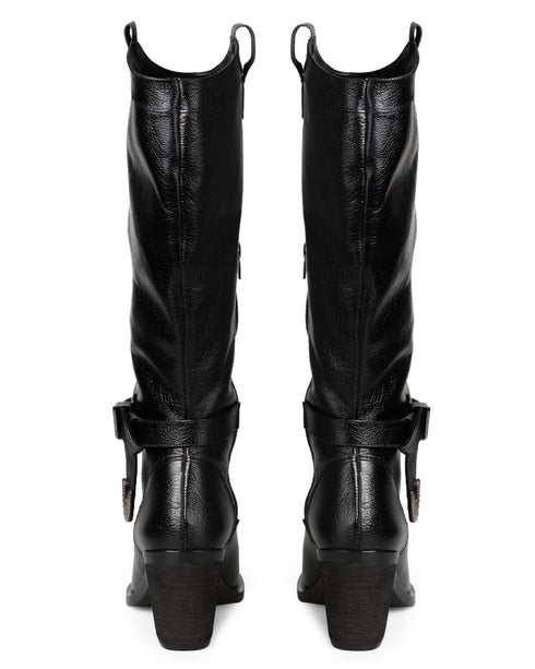 Bota Negra Con Hebilla 303P