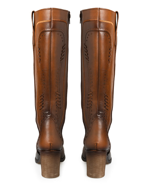 Bota Miel Tipo Vaquera Tira Contraste 3090