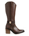Bota Café Vaquera Hebilla De Tiras 3092