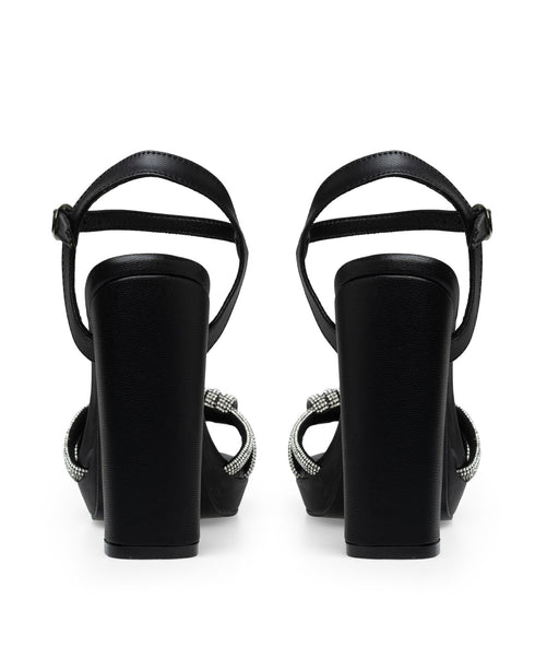 Sandalia Negra Tiras Glitter 3300