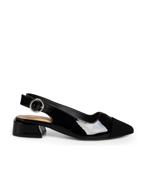Zapatilla Negra Picuda Slingback 3527
