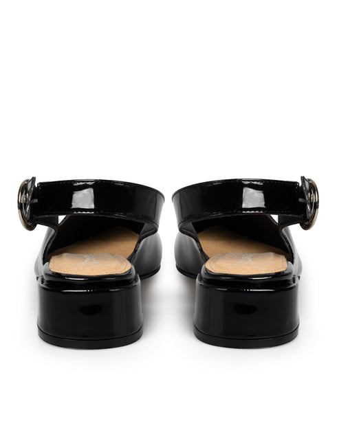 Zapatilla Negra Picuda Slingback 3527