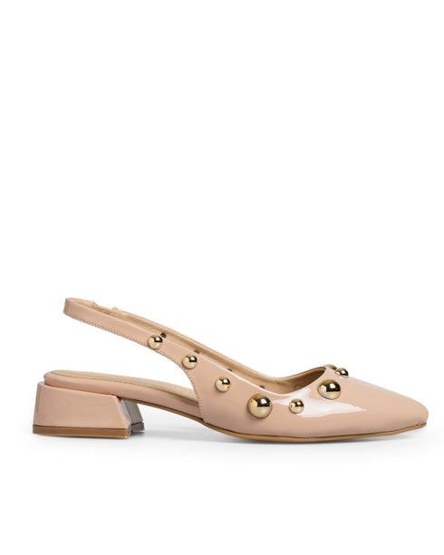 Zapatilla Nude Slingback Estoperoles 3572