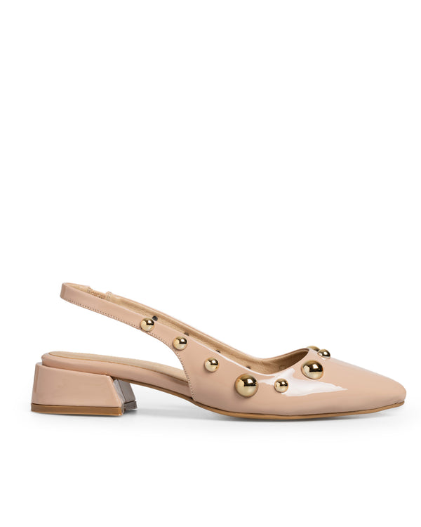 Zapatilla Nude Slingback Estoperoles 3572
