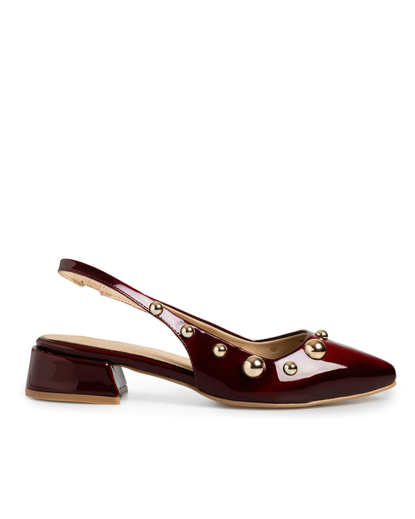 Zapatilla Vino Slingback Estoperoles 3572