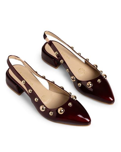 Zapatilla Vino Slingback Estoperoles 3572