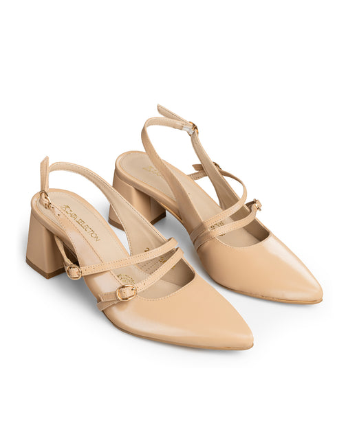 Zapatilla Nude Doble Hebilla Slingback 3612