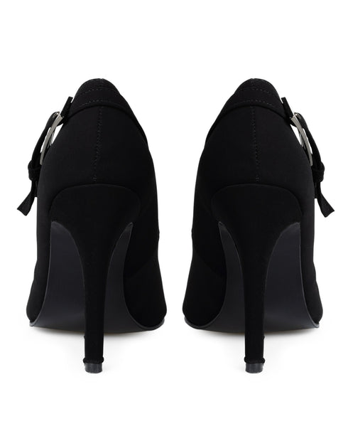 Zapatilla Negra Lisa Hebilla 4020