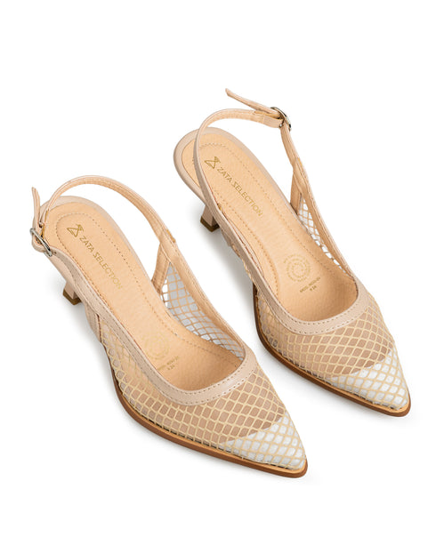 Zapatilla Nude Slingback Malla 4050