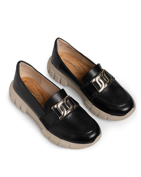 Mocasín Negro Confort Suela Chunky 4220