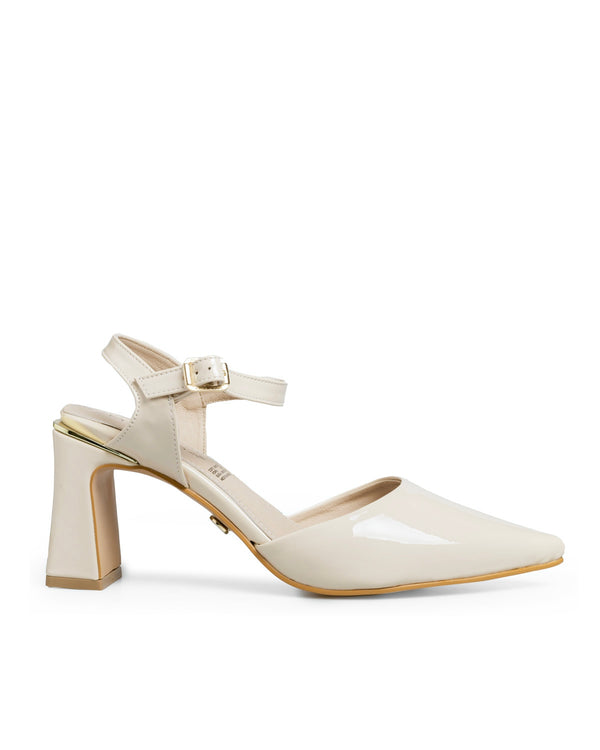 Zapatilla Tacón Latte Punta Picuda 4247