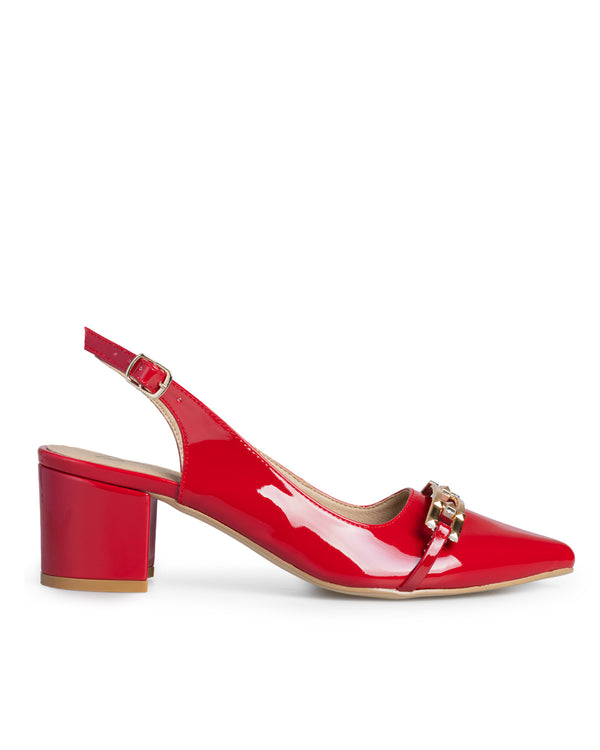 Zapatilla Roja Slingback Herraje 4812