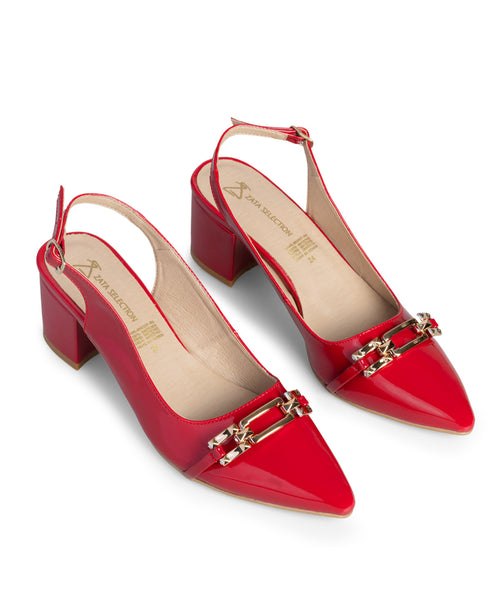 Zapatilla Roja Slingback Herraje 4812