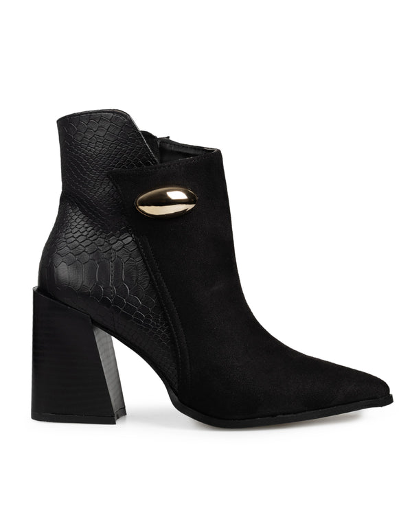 Botín Negro Picudo Mitad Víbora 5021